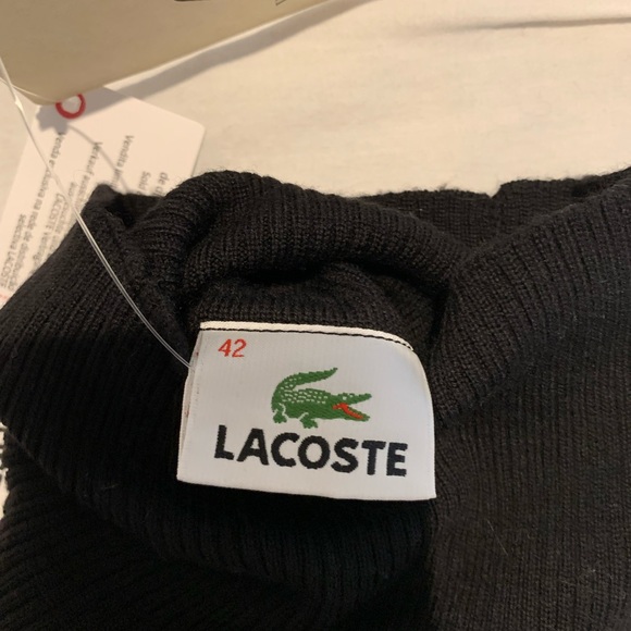 merino wool turtle neck black sweater Lacoste - Picture 4 of 7